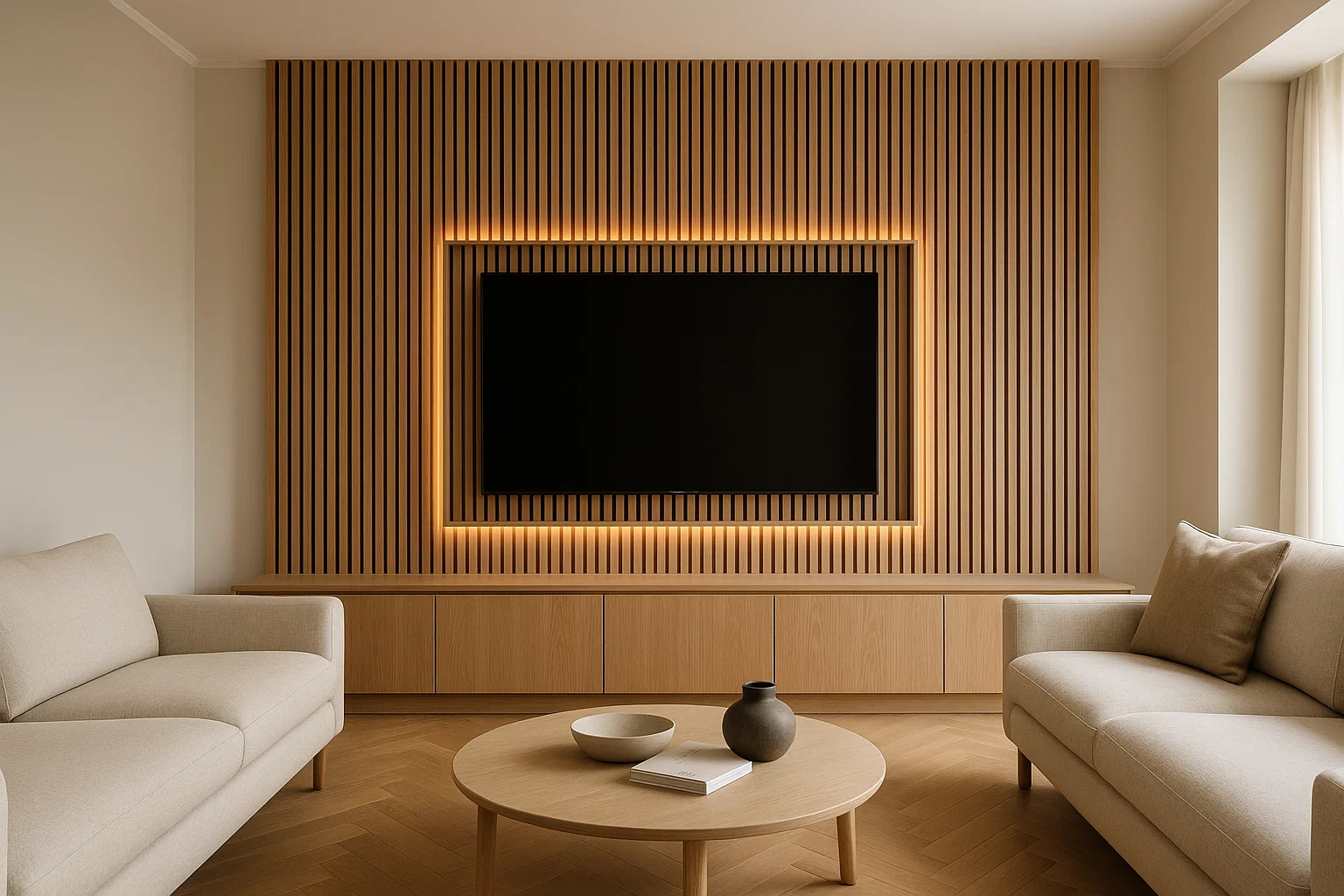 Integrated TV Wall Panelling wall panelling example